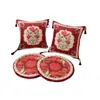 Boda China Roja Doble Felicidad Decoración Habitación de Boda Cojín Sofá Mesita de Noche Borla Acolchado Boda Funda de Cojín Carta de Boda