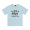 Marca Tendência Estilo Americano Transfronteiriça Corteiz Alcatraz Estampa Jovem Moda Casual Camiseta de Gola Redonda Manga Curta
