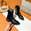 Botas finas elásticas pontudas para mulheres 2024 novas boca em V sola grossa salto plataforma botas western cowboy Chelsea Botas de tornozelo britânicas