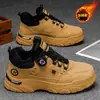 Botas Martin con Forro de Lana para Invierno Zapatos de Hombre Retro Británico Zapatos de Trabajo Tenis Versátiles de Moda Botas Cortas Gruesas y Cálidas Zapatos de Algodón