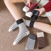 Meias grossas listradas femininas outono e inverno com forro de lã meias médias espessas meias femininas da moda meias Ankora vermelhas felpudas meias quentes