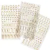 Pegatinas de Burbujas del Alfabeto Inglés Transfronterizas 3D en Relieve Lámina de Oro Accesorios para Diario DIY Venta al por Mayor Pegatinas de Letras 3D Metálicas
