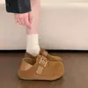 Zapatos Birkenstock de suela gruesa con tacón oculto completamente cerrados para mujer 2026 nuevos mocasines slip-on de otoño zapatos individuales retro Birkenstock