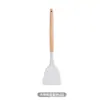 Juego de 4 sartenes antiadherentes de silicona de grado alimenticio, resistentes a altas temperaturas, cucharas para sopa y palas, con mango de madera, utensilios de cocina.