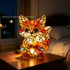Nueva serie de animales transfronterizos adornos de escritorio de animales luz nocturna LED estatua de resina decoración de mesita de noche para el hogar
