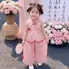 Conjunto de Verano 2026 para Niñas Nuevo Elegante Estilo Chino Hanfu de Verano para Bebés, Conjunto Tradicional Chino de Dos Piezas