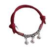 Nova Pulseira de Sino Estilo Chinês Pulseira de Algodão Trançado Garganta Versátil Nicho Feita à Mão Corda Vermelha Corda de Mão Estilo Xizang para Homens e Mulheres Casal