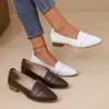 Zapatos casuales de punta en stock en Amazon, nuevos de otoño 2026, estilo vintage, tacón bajo, para mujer, suela suave, zapatos profesionales