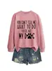 Estilo Casual Ebay Amazon Europa e América Você Não Pode Me Dizer Pegadas de Cachorro Moletom Feminino Gola Redonda