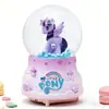 Caja de Música Bola de Cristal Congelada de Unicornio Nieve Moca Niña Adornos de Escritorio para el Hogar Regalo