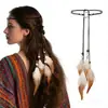 Diadema Bohemia de Plumas, Accesorio para el Cabello Estilo Étnico Atrapasueños, Adorno de Flecos Vintage para la Frente, Tocado para Sesión de Fotos Navideña