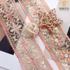 Encaje de organza bordado con lentejuelas de 5.3 cm de ancho, estilo étnico multicolor, material para ropa, zapatos, accesorios, materiales decorativos