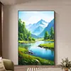 Agua Corriente Moderna Trae Riqueza, Pintura Decorativa de Entrada, Pintura Colgante de Pared de Fondo para Sala de Estar, Mural de Paisaje para Pasillo de Entrada