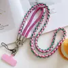 Cordão Colorido para Celular Ponto Quatro Fios Corda Longa e Curta Anti-Queda e Antiderrapante Corrente para Celular Pingente de Celular Tecido Venda por Atacado