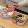 Prato de Frutas Multicompartimento para Casa, Caixa de Lanches com Tampa, Caixa Dividida para Frutas Secas e Doces, Plástico Estilo Escandinavo para Casa