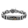 Pulsera de plata esterlina S925 al por mayor, plata valiente de la fortuna, gruesa para hombre, con mortero de diamante, plata tailandesa, retro, personalidad, adornos de plata