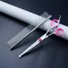 Set Profesional de Tijeras para Aseo de Mascotas para Gatos y Perros, Incluye Tijeras Rectas y Curvas Deslanadoras, Suministros Transfronterizos
