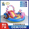 Piscina Inflável de PVC Temática de Circo OEM com Escorregador Inflável e Jato de Água para Playground Infantil Piscina Aquática Inflável