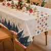 Nuevo Mantel Decorativo Navideño Transfronterizo de Amazon con Muñeco de Nieve y Reno para Mesa de Comedor en Casa, a Prueba de Polvo, Festivo