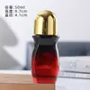 Botella de Vidrio con Rodillo de 50 ml para Aceite Esencial, Botella Dispensadora de Aceite de Masaje, Botella Vacía con Rodillo Esmerilado para Esencias, Botella de Muestra, Botella Transparente