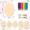 30 Piezas Artesanías de Madera de Pascua Adornos Colgantes Huevos de Madera DIY Decoraciones para Fiesta Decoraciones de Pascua