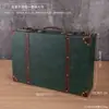 Maleta de madera de estilo europeo vintage, maleta de cuero antigua, caja de almacenamiento, pieza de exhibición para escaparates, accesorio para cine y fotografía, caja decorativa