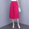 Pantalones capri para mujer de verano delgados de algodón seda pantalones para madres de mediana edad y mayores pantalones de pierna ancha talla grande sueltos pantalones falda pantalones casuales