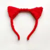 Faixa de Cabelo Fofa de Orelha de Gato de Pelúcia Estilo Coreano 2025 Novo Outono e Inverno Lavar o Rosto Sem Soltar Cabelo Pressão Faixa de Cabelo Doce Presilha de Cabelo