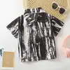 Camisa de Bebê Manga Curta Camisa Floral Camisa de Boneca Floral Camisa Infantil Top Masculino Gola Reversível Atacado Verão