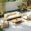 Sofá exterior moderno minimalista, adecuado para patios, villas, jardines y hoteles; juego de sofá de mimbre para ocio para uso en exteriores