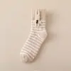 Meias de Fleece Coral para Mulheres, Meio da Panturrilha, Espessadas para Outono e Inverno, Pelúcia, Meias Espessadas para Piso de Casa, Meias de Toalha Quentes para Dormir e Maternidade