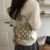 Bolso de Mano Elegante para Exteriores Bolso de Hombro Bolso Cruzado de Lunares para Mujer 2026 Nuevo de Moda Otoño Bolso Cubo Simple Bolso de Viaje