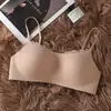 Sujetador de Banda Sencillo Invisible Sin Costuras Cómodo para Busto Pequeño con Recogido, Copa Integrada de Encaje para Recoger Grasa Lateral y Prevenir la Flacidez