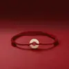 Pulsera de Hilo Rojo para Mujer, Tobillera de Hebilla de Paz de Jade Hetiano Imitación, Nueva Pulsera Tejida de Buena Suerte y Protección