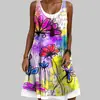 Transfronterizo Vestido Nuevo Textura Gama Alta Impresión Digital 3D Vestido Talla Grande Estilo Vacacional Vestido Talla Grande Mujer