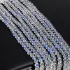 Cuentas de Cristal de Vidrio Planas Brillantes de 4/6/8 mm para Joyería DIY Cuentas Sueltas de Cristal Collar Pulsera