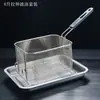Cesta de Fritura em Aço Inoxidável Malha de Filtro 81 Rede de Fritura Ultra-Densa Cesta de Fritura Grande Comercial Cesta de Controle de Óleo Peneira Cesta de Peneirar Pós Rede Peneira
