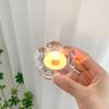 Aromaterapia vidro cera mesa flor de ameixa suporte de vela transfronteiriço acessórios para casa adereços para jantar à luz de velas suporte de vela de alumínio atacado