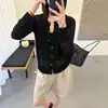 A Versão Correta do Cardigã de Tricô Versátil Simples de Dongdaemun Coreano, Camisa para Ar Condicionado e Jaqueta de Proteção Solar