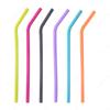 Canudos de Silicone Personalizados Processados, Tubos para Bebida Recicláveis, Canudos Dobráveis Coloridos e Macios, Anti-Arranhões e Anti-Escaldantes