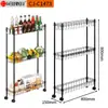 Estante de Almacenamiento Móvil de Tres Niveles con Cesta de Malla Fina para Espacios Estrechos en la Cocina, Estante de Almacenamiento de Cesta de Malla para Frutas y Verduras
