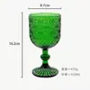 Copa de Vino de Vidrio de Color en Relieve, Vaso para Jugos, Copa de Vino, Copa de Cáliz, Copa de Vino Engrosada, Copa de Champaña, Lujo Ligero Retro