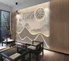 Nuevo Papel Tapiz Estilo Chino 8D para Sala de Té, Papel Tapiz de Fondo para Pared de Salón de Té, Mural de Arte del Té, Papel Tapiz No Tejido Retro Zen para Sala de Estar