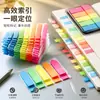 Etiquetas de índice de colores transparentes para apuntes de estudiantes, marcadores de páginas de puntos clave, etiquetas fluorescentes de clasificación para oficina, escribibles