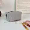 Bolsa de Maquillaje Bordada de Gasa de Gran Capacidad a Rayas Bolsa Portátil para Maquillaje de Salida Bolsa de Artículos de Tocador de Viaje