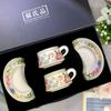 Juego de Tazas de Café Cerámicas Retro Tazas para Pareja Té de la Tarde Souvenir de Alto Valor Caja de Regalo Retro Regalo al por Mayor