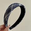 Diadema Retro a Cuadros para Mujer de Principios de Otoño, Diadema Ancha Estilo Maillard, Diadema, Pasador de Presión Pequeña para Mostrar el Rostro, Accesorio para el Pelo para Recoger el Cabello