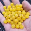 Óleo de Frango Contas de Lótus Amarelas Contas Redondas Jade Contas Soltas Jade Quartzito Amarelo Dourado Pulseira Colar Acessórios de Joalheria Contas