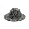 Sombrero de Fieltro con Estampado de Leopardo Nuevo Estilo Británico Europeo y Americano Sombrero de Caballero para Pareja Sombrero de Jazz Cálido de Lana para Hombre y Mujer