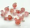 Europa y Estados Unidos venta caliente cristal natural piedra ágata 2 cm mini hongo colgante collar accesorios DIY hecho a mano